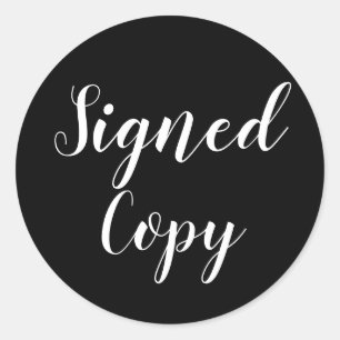 Adesivo Redondo Autor de Cópia Assinado Preto
