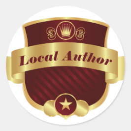 Adesivo Redondo Autor local, Elegante Red Dourado,