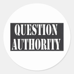 Adesivo Redondo Autoridade da pergunta