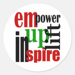 Adesivo Redondo Autorize, Uplift, inspire