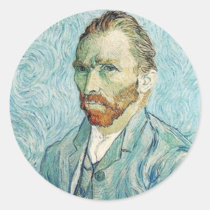 Adesivo Redondo Autorretrato de Vincent Van Gogh