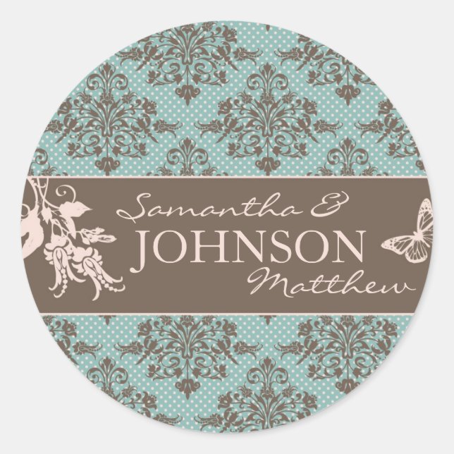 Adesivo Redondo Autoumn Damask Sticker (Frente)