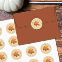 Autoumn Leaf Fall Casal Return Address Stickers