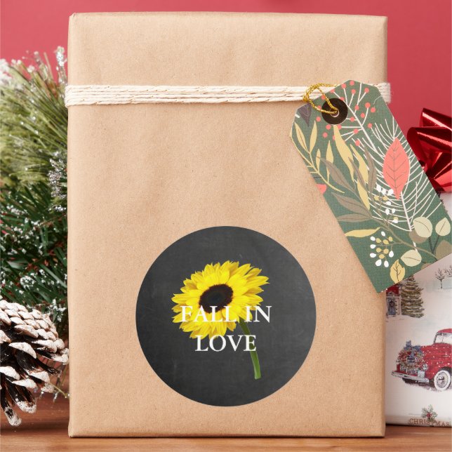 Adesivo Redondo Autumn Bride Sunflower Celebration Rustic Party (Feriado)