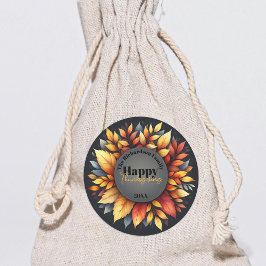 Adesivo Redondo Autumn Deixa a Família de Ação de Graças e Ano