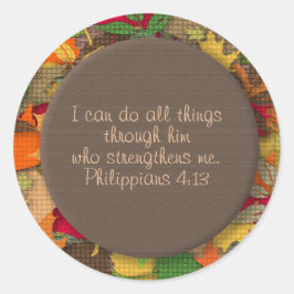 Adesivo Redondo Autumn Deixa Bíblia Cristã Verse Sticker