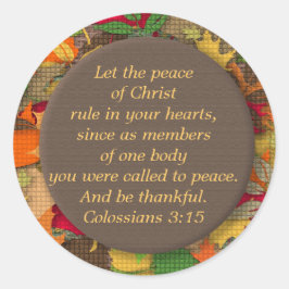 Adesivo Redondo Autumn Deixa Bíblia Verse-Thankakeker