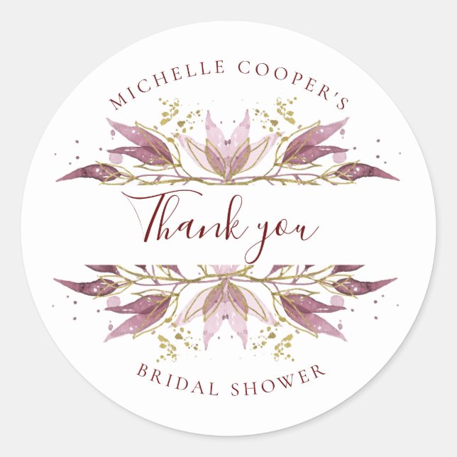 Adesivo Redondo Autumn Elegance Obrigado (Frente)