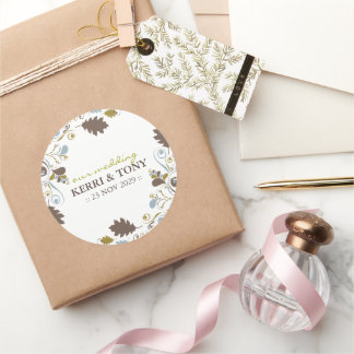 Adesivo Redondo Autumn Fall Deixa Foliage Engorda Casamento Russo