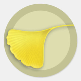 Adesivo Redondo Autumn Ginkgo Leaf Round Sticker