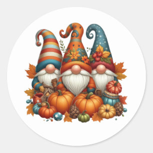 Adesivo Redondo Autumn Gnomos Stickers