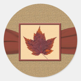 Adesivo Redondo Autumn Leaf 1.5" Diameter Round Sticker