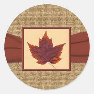 Adesivo Redondo Autumn Leaf 1.5" Diameter Round Sticker