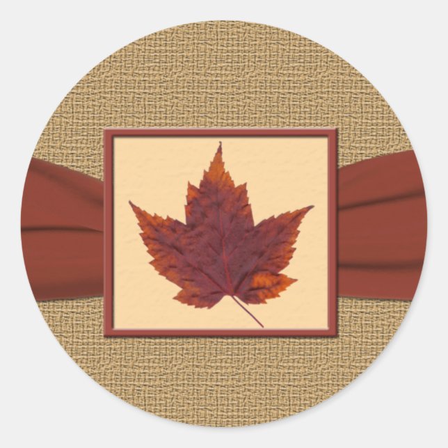 Adesivo Redondo Autumn Leaf 1.5" Diameter Round Sticker (Frente)