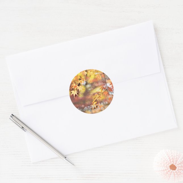 Adesivo Redondo Autumn Leaves (Envelope)