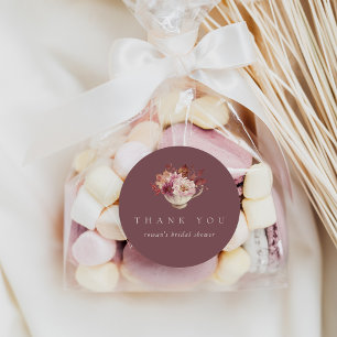 Adesivo Redondo Autumn Leaves Queda Chá de panela Tea Favor