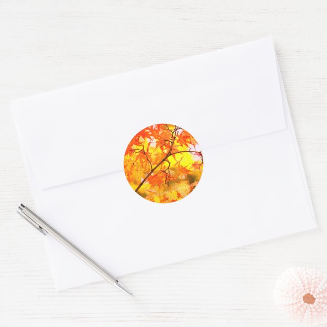 Adesivo Redondo Autumn Leaves [Round Seal] (Envelope)