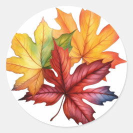 Adesivo Redondo Autumn Leaves Stickers