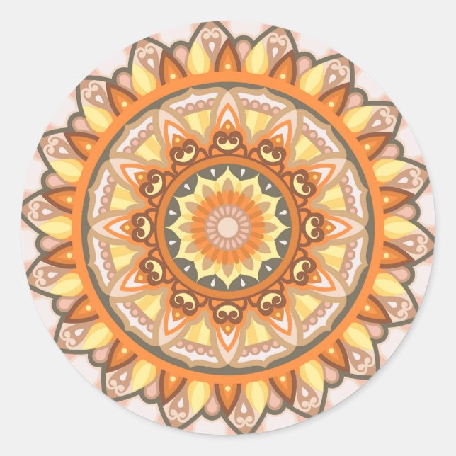 Adesivo Redondo Autumn Mandala (Frente)