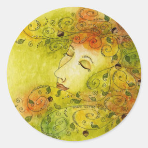 Adesivo Redondo Autumn Nymph Sticker
