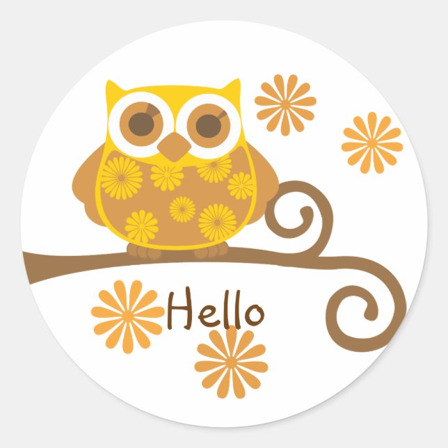 Adesivo Redondo Autumn Owl (Frente)