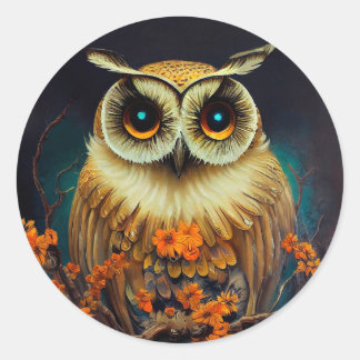 Adesivo Redondo Autumn Owl