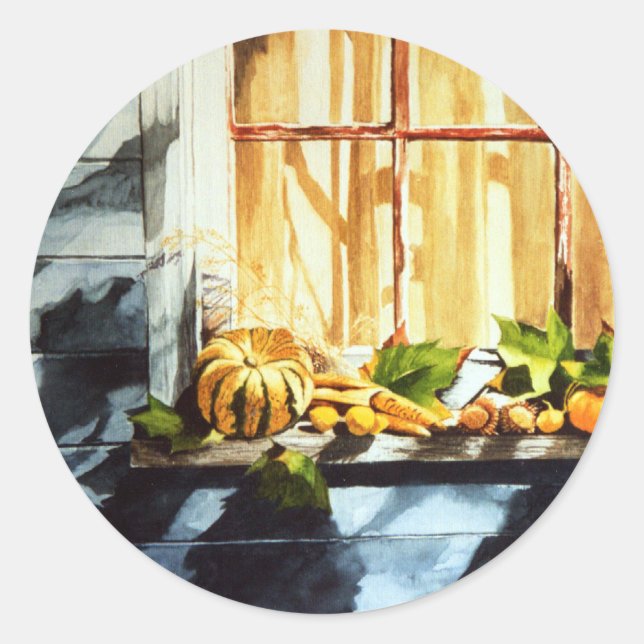 Adesivo Redondo Autumn Pumpkins (Frente)