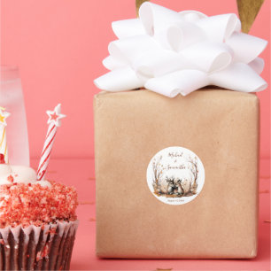 Adesivo Redondo Autumn Rustic Deer Wedding Collection