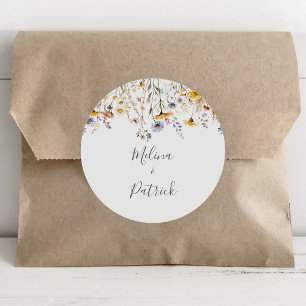 Adesivo Redondo Autumn Sunshine Selvagens de Envelope para Casamen
