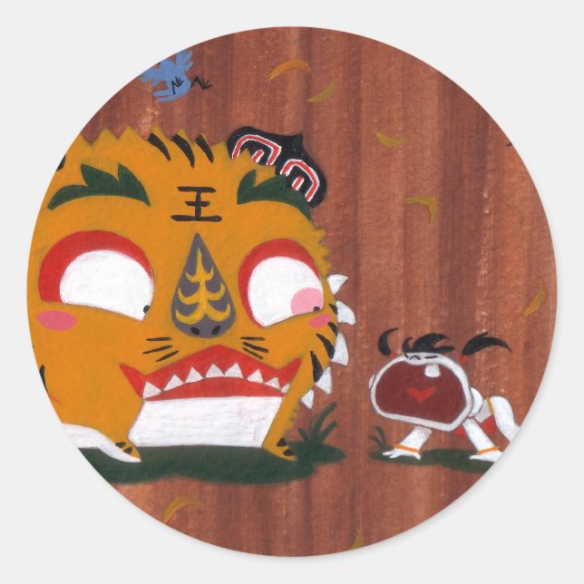 Adesivo Redondo Autumn Tiger (Frente)