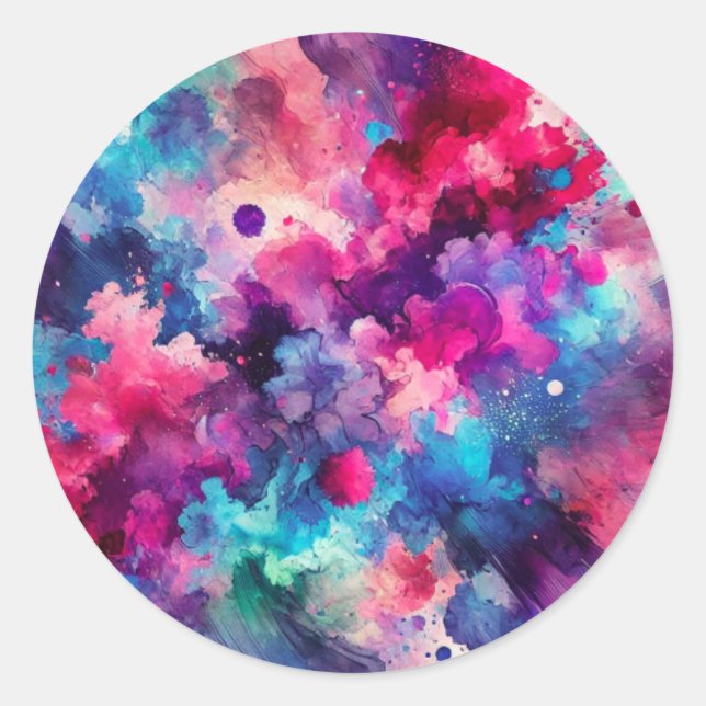 Adesivo Redondo Avalanche de Cores (Frente)