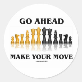 Adesivo Redondo Avançar Faça Sua Mover (Chess Set)