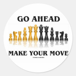 Adesivo Redondo Avançar Faça Sua Mover (Chess Set)