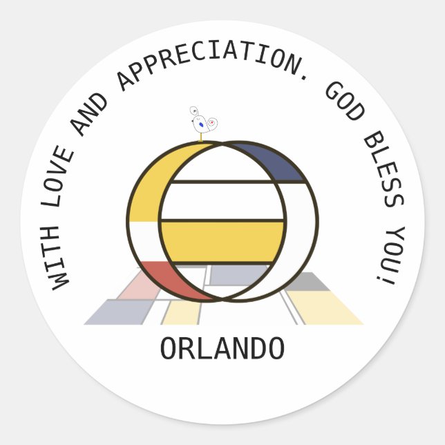 Adesivo Redondo  Avant-Garde Art Style Monogram. Letter O (Frente)