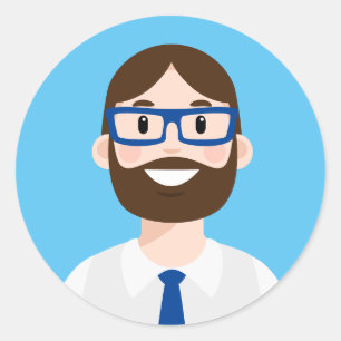 Adesivo Redondo Avatar de Trabalhador Profissional