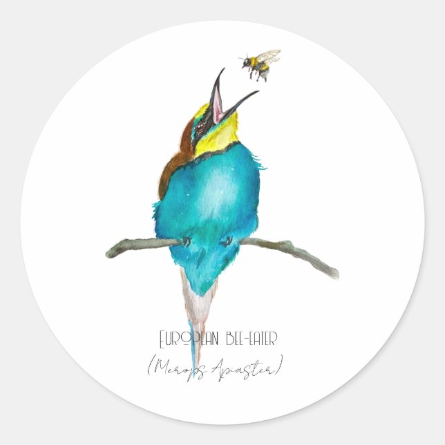 Adesivo Redondo Ave aquosa (apicultura europeia) (Frente)