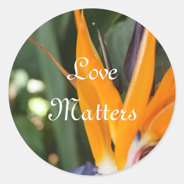 Adesivo Redondo Ave de selagem de envelopes de casamento do Paraís (Frente)