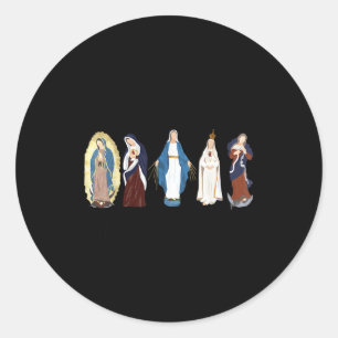 Adesivo Redondo Ave Maria Cheia De Graça, Virgem Maria, Bíblia