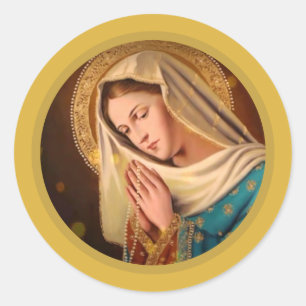 Adesivo Redondo Ave Maria... Virgem Maria