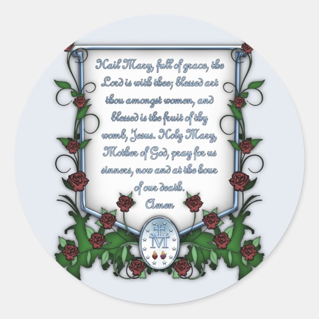 Adesivo Redondo Ave Mary (Frente)