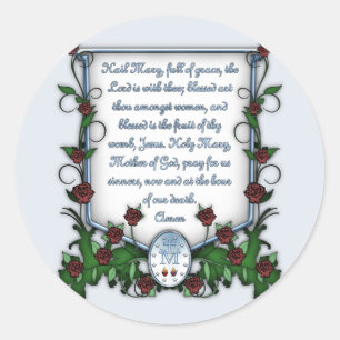 Adesivo Redondo Ave Mary