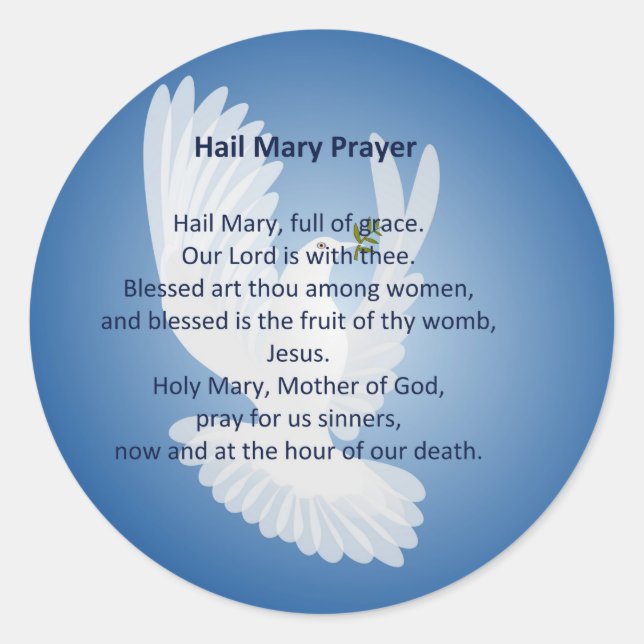 Adesivo Redondo Ave Mary Prayer Stickers (Frente)