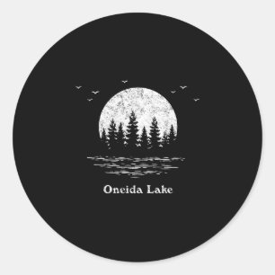 Adesivo Redondo aventura ao ar livre no lago Oneida férias em famí