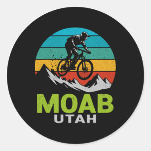 Adesivo Redondo Aventura de Ciclismo de Montanha Moab Utah
