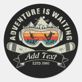 Adesivo Redondo Aventura de Esqui Personalizada Retroativa
