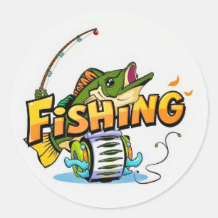Adesivo Redondo Aventura de pesca divertida!