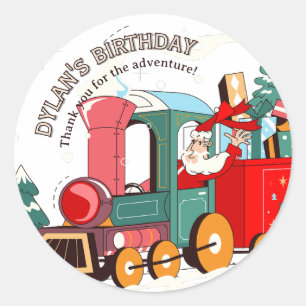 Adesivo Redondo Aventura de Trem do Papai Noel no Polar Express no