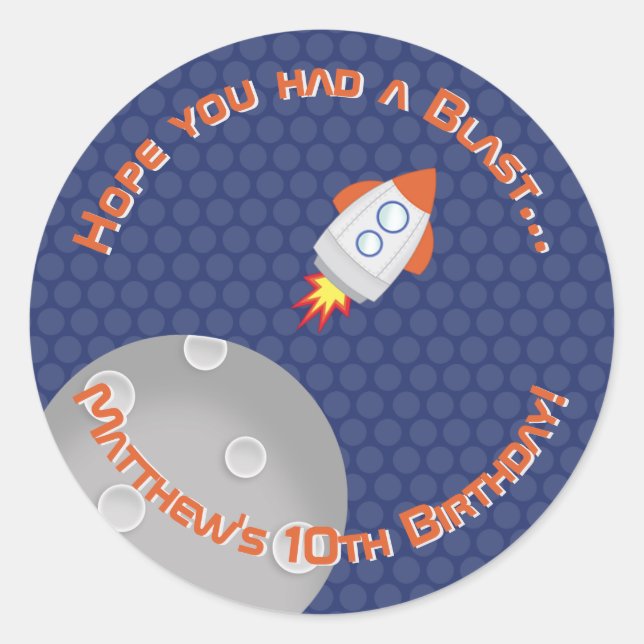 Adesivo Redondo Aventura Espacial (Frente)