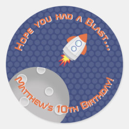 Adesivo Redondo Aventura Espacial