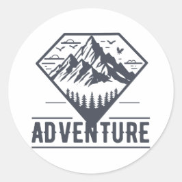 Adesivo Redondo Aventura para Montanhas Geométricas Modernas